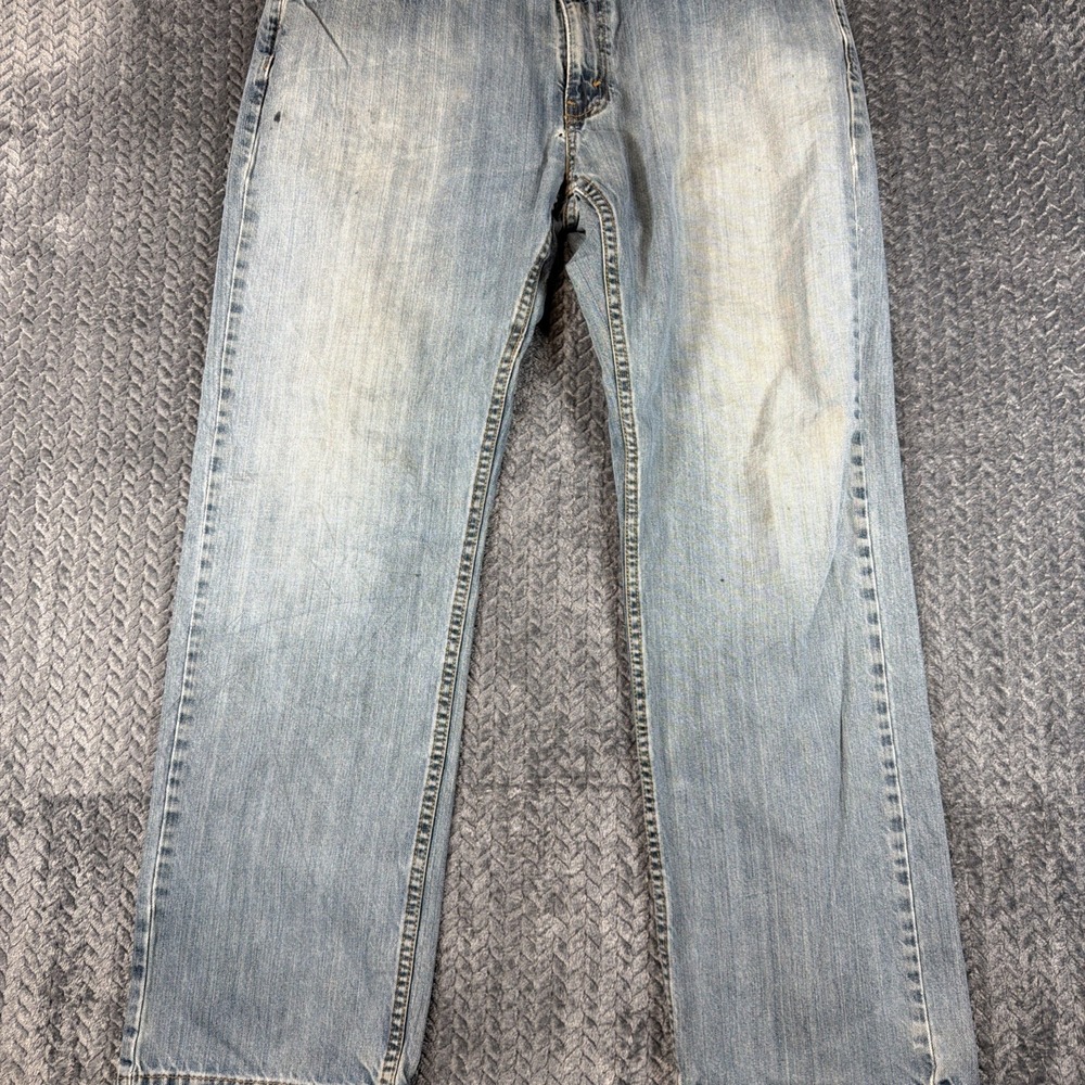 Levis‎ 559 Jeans Mens 36x32 Blue Light Wash Cotton Stretch Straight Fit Workwear
